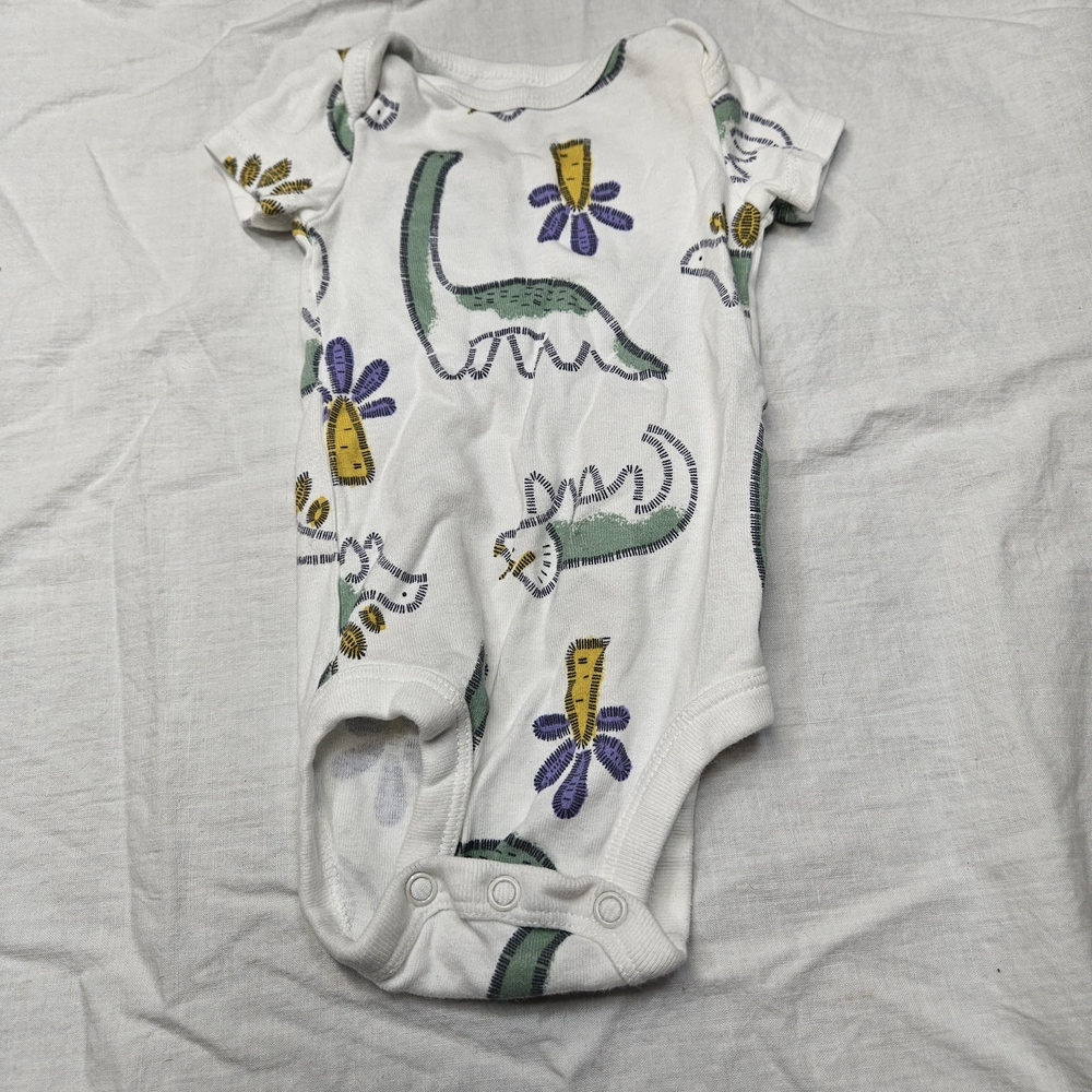 Carter's Green and White One Pieces with Playful Patterns